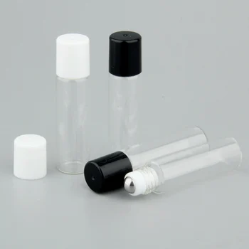 50pcs 5ml Roll Tuščias Kosmetikos eterinis Aliejus Kelionės Mini Stiklo Kvepalų Buteliukai Su Stiklo Plieno Rutuliniai, Ritininiai Butelis