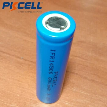 50pcs PKCELL 3.2 v 600mAh IFR14500 Lifepo4 AA Įkraunamas Baterijas Aukštos Kokybės Žalioji Ličio Baterija Saulės Šviesos