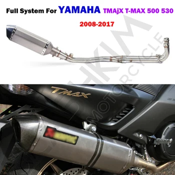 54CM ilgis Motociklo Išmetimo Vidurinis Vamzdis Pilnas sistemos Slydimo Ant Yamaha T-MAX TMAX 500 530 TMAX500 TMAX530 2008-2016