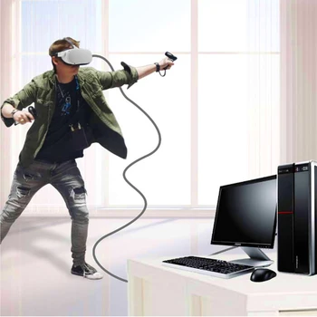 5M Duomenų Linijos Laidą Įkrovimo Kabelis Oculus Quest 1/2 Nuorodą VR Ausines USB 3.0 C Tipo Duomenų Perdavimo Tipas-C USB-A VR Accessories
