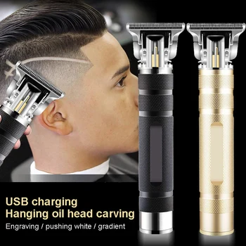 5W T8 Plaukų Clipper Metalo Belaidžius Plaukų Žoliapjovės Profesionali Plaukų Pjovimo USB Įkrovimo Barzda Žoliapjovės Kirpimas Stiliaus Mašiną