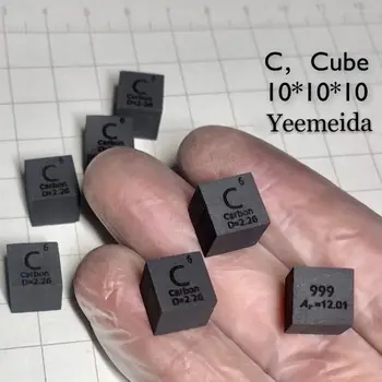 5pc 99.9% grynų Anglies C 1.79 g, Išraižytas Elementų Periodinės Lentelės 10mm Kubas
