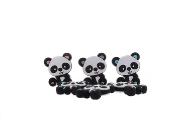 5vnt Panda Karoliukai Silikono Kūdikių Teether BPA Free Kūdikiui Kramtyti Karoliai Žindukas Grandinės Priedai Graužikų Maisto Klasės 