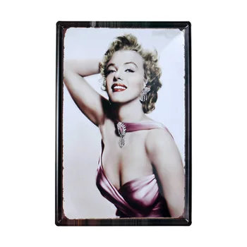 60*40cm Didelis Retro Europos stiliaus Geležies Lapas Tapybos Marilyn Monroe Metalo dažymas Namo Apdaila Sienos Meno Tapybos