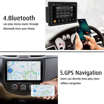 7inch Automobilio Radijo 2Din Android 8.0 1+16G daugialypės terpės Grotuvas, GPS, WIFI, Bluetooth Grotuvas su Galinio vaizdo Kamera Toyota Volkswagen