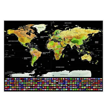 82.5X59.5cm Juodos Pasaulio Kelionių Žemėlapį Nulio Išjungti Žemėlapio Asmeninį Ištrinti Pasaulio Žemėlapį Be Vamzdelio Kūrybos Dekoravimas Sienų Lipdukai