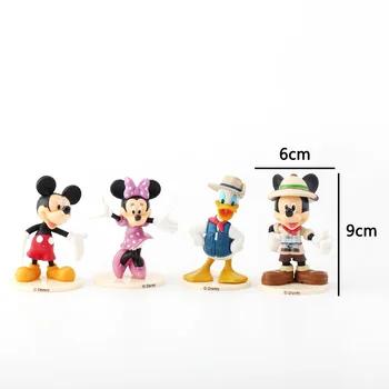 8Pcs/Set Disney Mickey Mouse Minnie ančiukas Donaldas, Daisy Plutonas Goofy Žaislai Gyvūnų Veiksmų Skaičius, Lėlės Kalėdų Dovana Vaikams