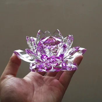 8cm Kvarco Kristalo Lotoso Gėlė, Amatų Stiklo Prespapjė Fengshui Papuošalai Figūrėlės Namų Vestuves Dekoro Dovanos, Suvenyrų