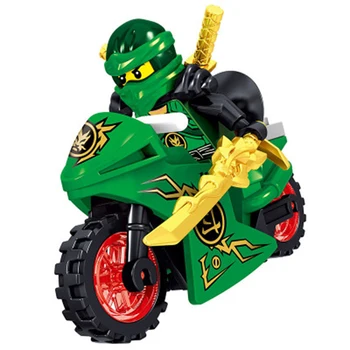 8pcs/set Ninja ＆ Kietas Motociklas Su Ginklų Temą Vaikų Ankstyvojo Ugdymo Duomenys Rinkiniai Plytų Žaislai Vaikams Dovanų