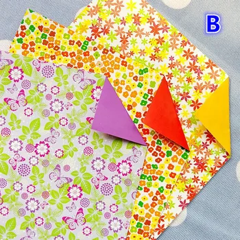 90pcs/daug gėlių, gėlių modelio origami popieriaus lapų, 15x15cm dvigubo dydžio spalva