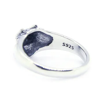 925 Sterling Silver Mini Vilkas Žiedas Bad Ass Ponios Moterų Papuošalų Mados Vilkolakis Žiedas