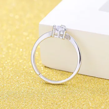 925 sterlingas sidabro blizga kristalų ponios'finger vestuvinį žiedą, moterims, žiedai, papuošalai moterų dovana lašas laivybos didmeninės