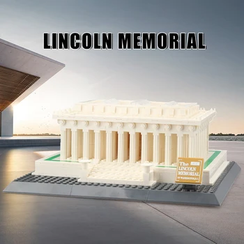 979PCS Lincoln Memorial Landmark Building Block Modelis Klasikinis Miesto Statybos Blokuoti Modelis Vaikas Kūrimo Bloką Žaislas Kalėdų Dovana