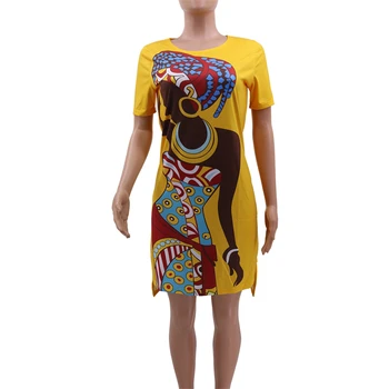 9Color Naują Afrikos, Suknelės Moterims Vasaros trumpomis Rankovėmis Dashiki Spausdinti Turtingas heidi bazin Nigerija Drabužius Ponios Afrikos Drabužiai