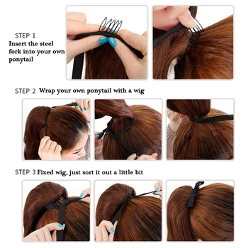 AILIADE Sintetinių Raišteliu plaukai surišti į uodegą Hairpieces Įrašą Plaukų Pratęsimo Moterų Ilgi Tiesūs Netikrų Plaukų Arklio Uodegos