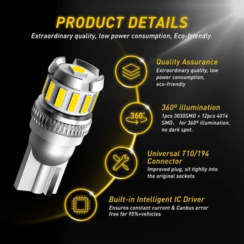 AUXITO 2x W5W LED T10 Canbus LED Lemputes, Automobilių Stovėjimo Padėtį, Žibintai Salono Lempa Acura RDX 