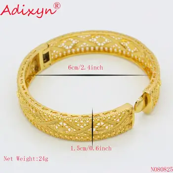Adixyn Išskirtinį Modelį Rankogalių Apyrankės Moterims/Vyrams Aukso Spalvos Dubajus Bangle Vestuvių Papuošalai Dovanos N080825