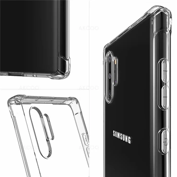 Akcoo Minkštos TPU Dėklai Samsung Note 10 Plius galinį dangtelį 10 pastaba atveju su Garso jungiklis skylė 