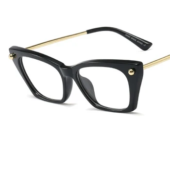 Akiniai, rėmeliai moterų mados mados Aikštė Skaidrus optiniai stiklai 2020 Naujų aiškių retro Metalinio rėmo akiniai