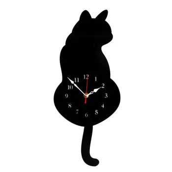 Animacinių filmų Akrilo Laikrodžiai Namų Puošybai Kambarį Wagtail Katė Sieninis Laikrodis Vaikų Kambarys Kūrybos Sieninis Laikrodis