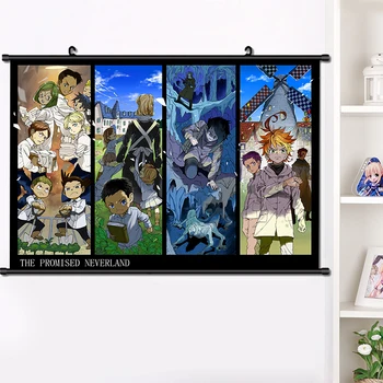 Anime Pažadėjo Neverland Yakusoku no Neverland Norman Emma Ray Sienos Kabo Plakatas Namų Dekoravimo, Dovanų 40*60cm