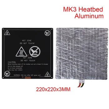 Atnaujintas MK3 Heatbed 220x220x3MM Aliuminio kaitlentės Šildomos Lova Su Izoliacija Medvilnės 12V 3D Spausdintuvo Dalys VS MK2A MK2B Inspektas