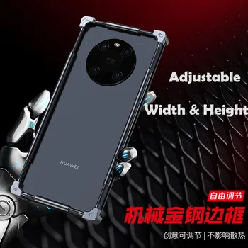 Atsparus Smūgiams Nerūdijančio Plieno +Aliuminio Telefoną Atveju Huawei Mate 40 Pro + Atveju Prabanga Metalo Bamperio Dangtelis Huawei Mate 40 Pro +