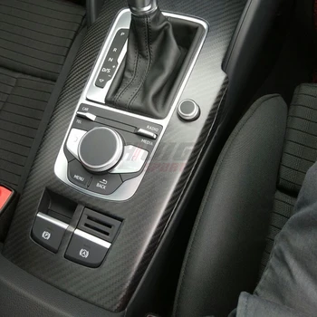 Audi A3 S3 RS3 -18 Automobilio Salono Bagetai Konsolės Pavarų Perjungimo pultą ir Šoninės Juostelės Padengti Apdaila Nekilnojamojo Anglies Pluošto 3pcs LHD