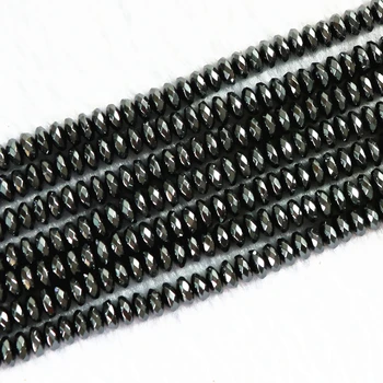 Aukštos kokybės juoda hematitas Geležies rūdos, akmens 2X4mm 4X6mm 5X8mm 6X10mm naujos abacus briaunoti karoliukai laisvi 
