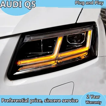 Automobilių Stiliaus Žibintas, skirtas Audi Q5 2009-2018 LED Žibintų atveju Audi Q5 visi LED Žibintų Dvigubas Šviesos Bi-LED objektyvas