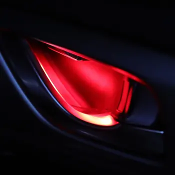 Automobilių Vidaus Durų Rankena (Šviesos diodų (LED) apšvietimo Automobilių Vidinis Dubuo Porankiai, Šviesos, Auto Atmosfera Lempos Universalus Dekoratyvinės Šviesos
