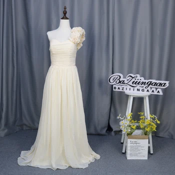 BAZIIINGAAA vientisos Spalvos Ilgą vakarinę Suknelę be Rankovių Peties 3D Didelis Gėlių Dizainas Dešimt Spalvų Šilko Slidinėjimo Susuktų Audinio Oficialų Suknelė