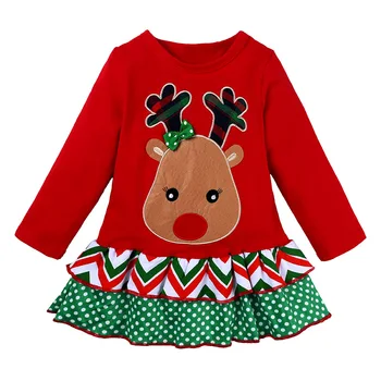 Bamblys Merginos Kalėdų Drabužius Nustatyti Šiltas Vaikams Baby Girl Kalėdos Long Sleeve Top+Kelnes 2VNT Vaikams Drabužių Komplektus 1 2 3 4 5 6 Metų