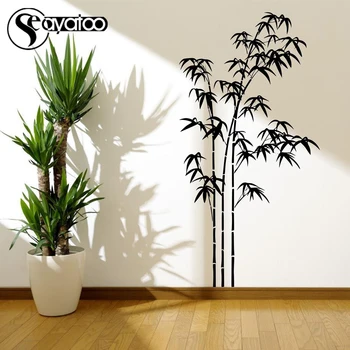 Bambuko Augalų Modelis Vinilo Sienos Meno, lipdukas, Decal Freskos Kambarį Namų Dekoro Lipdukai 82x160cm