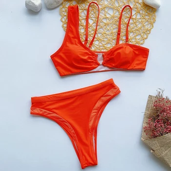 Be-X Seksualus leopardas spausdinti bikini 2020 Akių vienos pečių maudymosi kostiumėlį moteris nereguliarus maudymosi kostiumėliai moterims Aukšto juosmens bikini maudymosi kostiumas