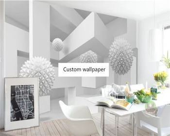 Beibehang Pritaikyti modernūs nauji tapetai, 3d trimatis rutulio Europos architektūros erdvė, TV foną, tėtis peint