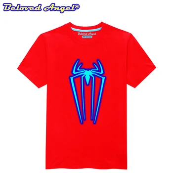 Berniukų, Mergaičių Marškinėliai Neon Flash T Marškinėliai, Vaikiški marškinėliai trumpomis Rankovėmis Juoda Raudona Geltona T Shirts Šviesos Medvilnės Drabužius