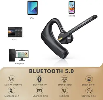 Bevielės Ausinės Bluetooth laisvų Rankų įranga Su CVC8.0 Dual-Mic Triukšmo Mažinimo Funkcija Tinka Išmaniesiems Telefonams