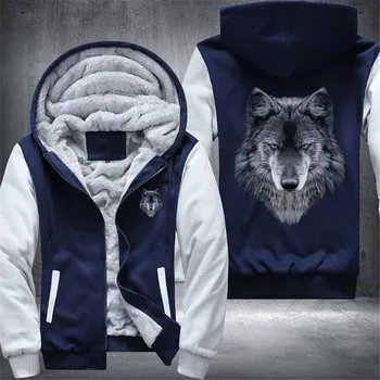 Black Wolf Vilnos Mens Žiemos Hoodies Vyrų Harajuku 2020 Laisvalaikio Megztiniai Su Gobtuvu, Užtrauktukas, Šiltas Sportinę Tirštėti Šiltas Outwear