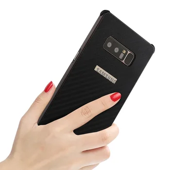 Bosilang Galvanizavimo Slide-Metalo Rėmelis + Anglies Pluošto Tekstūra PC Case for Samsung Galaxy Note 8 