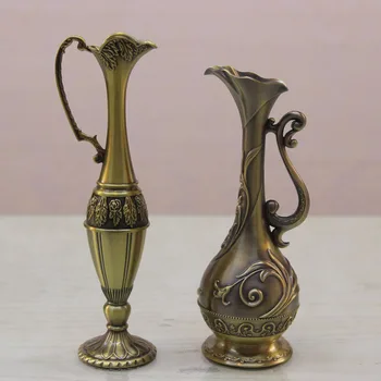 Bronzos vaza apdaila iš aukštos kokybės lydinio, papuošalai Europos retro vaza puošyba