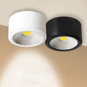COB LED Downlight Paviršiaus Sumontuoti Patalpų Lubų Downlight 3W 5W 7W Pritemdomi LED Spot Naudoti Kambarį Drabužių Parduotuvės Fojė