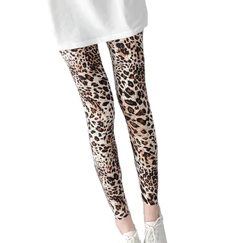 CUAHKCI Antblauzdžiai Sexy Leopard Vasaros Nauja Mada, Punk Rokas Kelnes Moterų Antblauzdžiai Spausdinti Kelnės Ruožas Plius Dydžio Kelnės