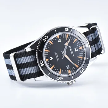 Corgeut 41mm Mechaninis laikrodis Vyrams, Prabangos Prekės Karinės 007 Laikrodis Nailono Diržas Šviesos Vandeniui Automatinis Laikrodis Vyrams