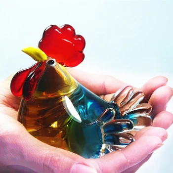 Crystal cockerel višta papuošalų kūrybos stiklo pasisekė vištienos stiklo amatų namų reikmenys vestuvių dovanos