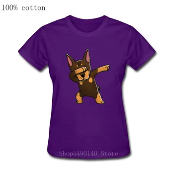 Dab Ruda Doberman T-Shirt Moterims, Juokinga Pinscher Tepdami Šuo Gyvūnų Marškinėlius Savininkai Dovanų Naminių Gyvūnėlių Šuniuką Mados Medvilnės Marškinėliai Camisetas