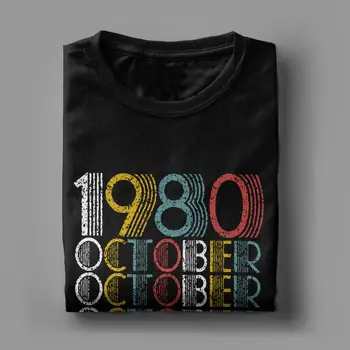 Derliaus 1980 m. spalio Marškinėliai Vyrams 40 Metų 40 Gimtadienio Dovana Vintage Marškinėliai trumpomis Rankovėmis Marškinėlius Dovanų Idėjos Drabužių