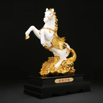 Derva Retro Gyvūnų Statula Arklių Sėkmingai Papuošti Feng Shui Pasisekė Amatų Zodiako Kūrybos Namuose Dovanos