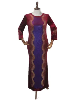 Didelis Kiekis Naujų Afrikos Dizaino heidi bazin Diamond ilgomis Rankovėmis Dashiki Dress Lady(CPZ1)