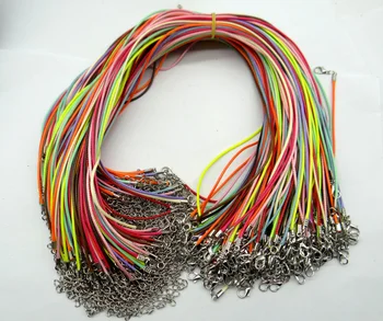 Didmeninė 1,5 mm spalva Vašku Oda laido karoliai virvę 45cm su Omarų užsegimas geros kokybės odos karoliai virvę, 50pcs